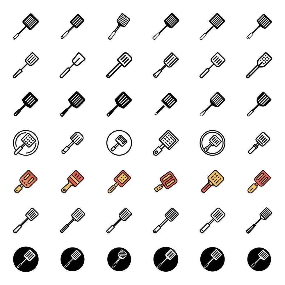 Collection of isolated spatula icons simple illustrations vector