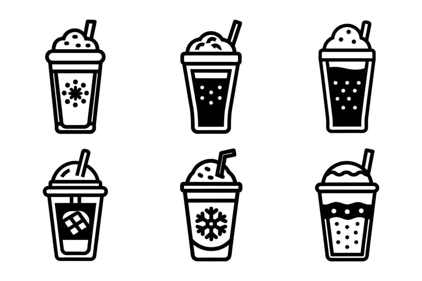 Flat coffee illustrations isolated line icons vector