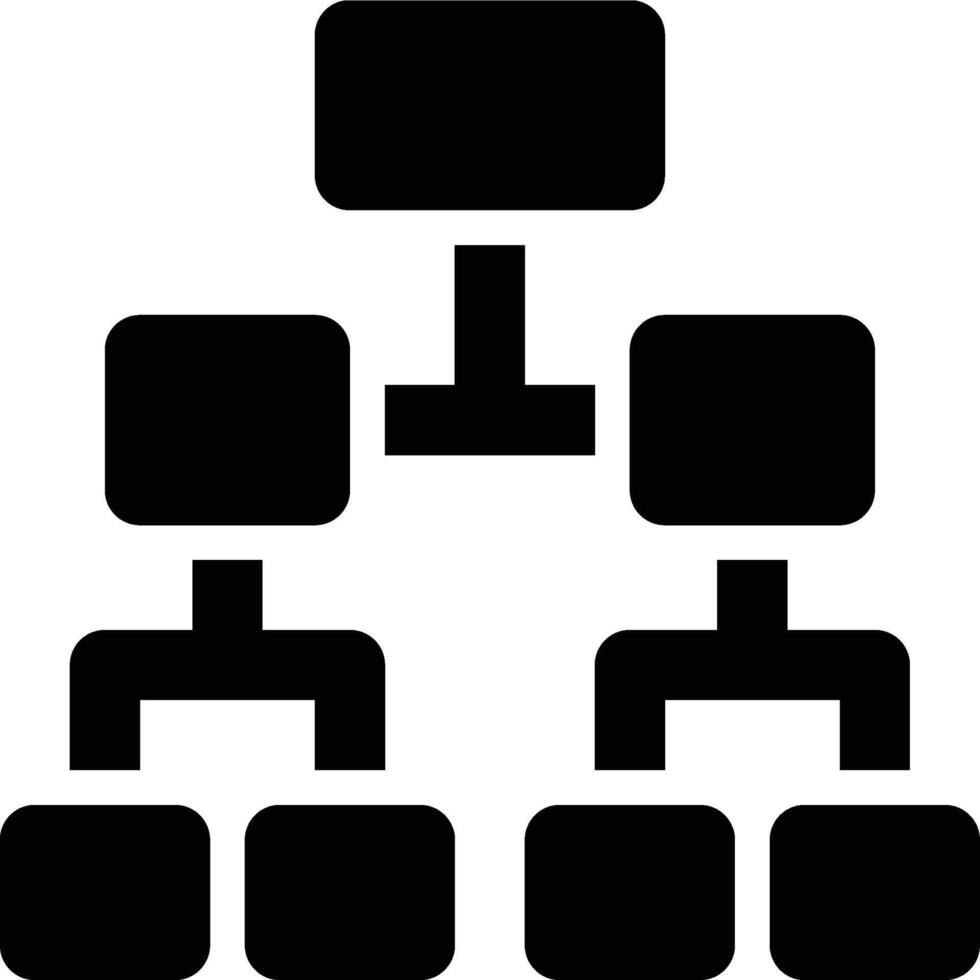 WBS, Work, Breakdown Glyph Solid Icon vector