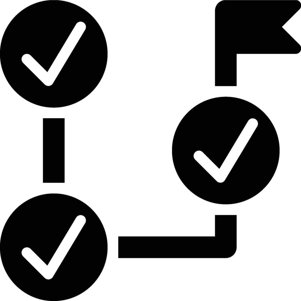 Milestones, Roadmap, Steps Glyph Solid Icon vector
