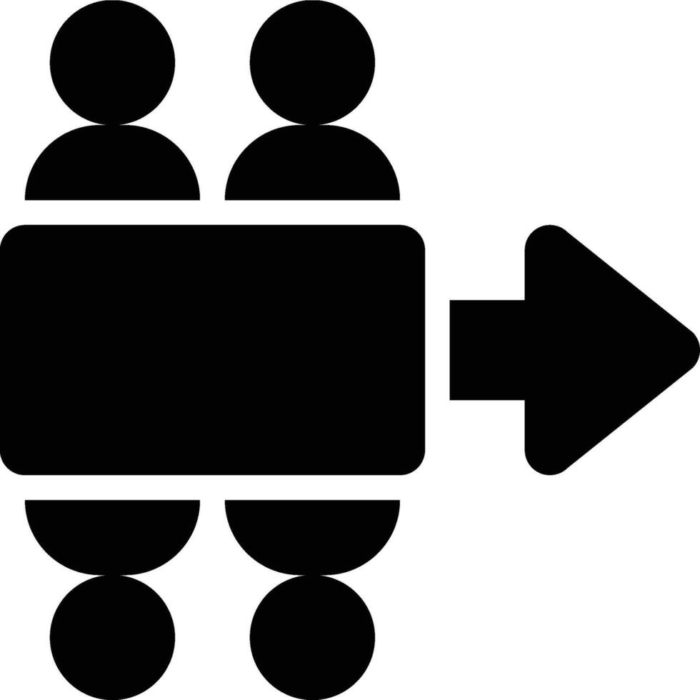 Kickoff Meeting, Starting Project, Meeting Glyph Solid Icon vector