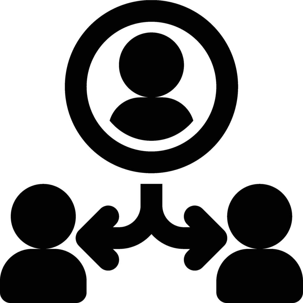 Delegate, Delegation, Delegating Glyph Solid Icon vector