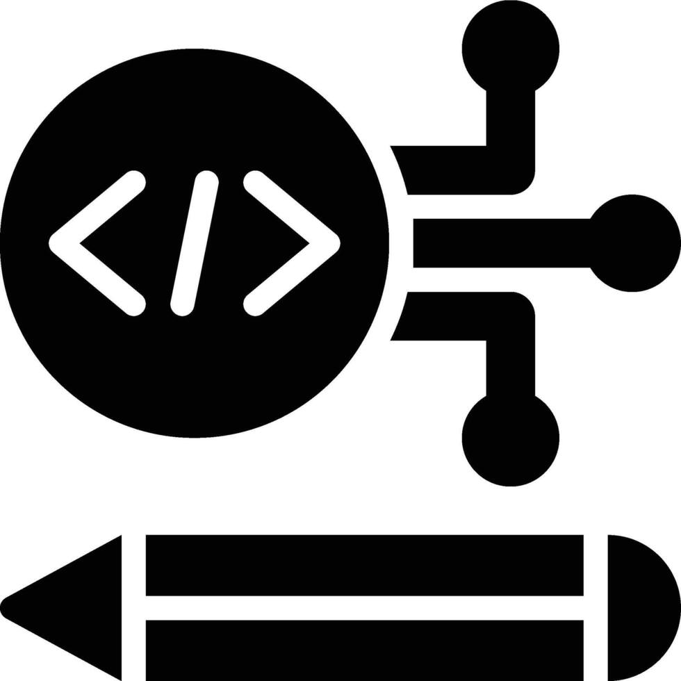 Application Design, System Design, Programming Glyph Solid Icon vector
