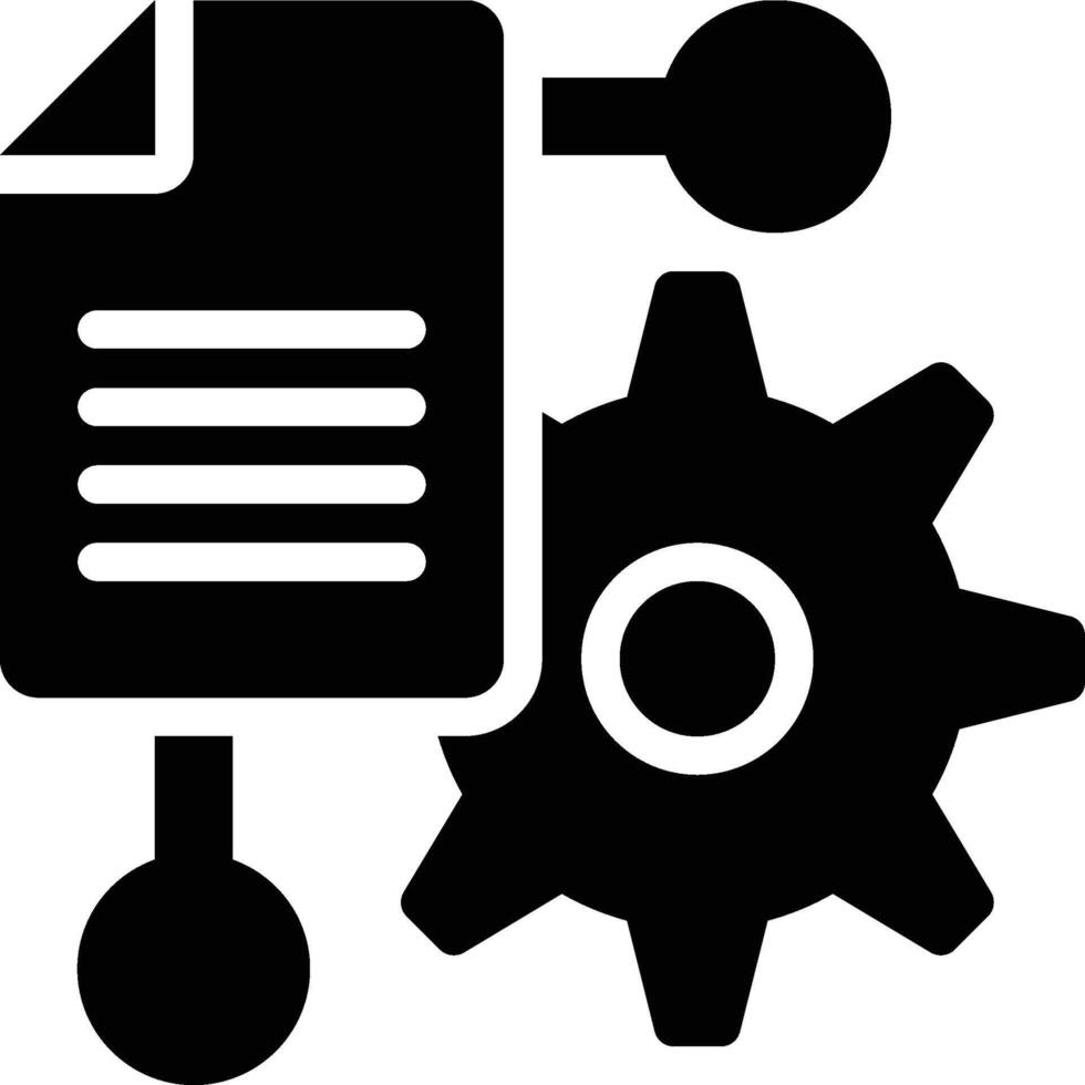 Information System, Development, Data Engineering Glyph Solid Icon vector