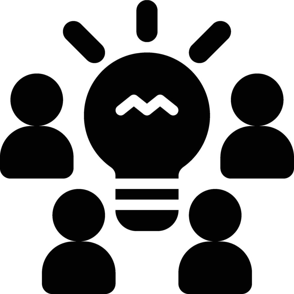 Brainstorming, Brainstorm, Team Glyph Solid Icon vector