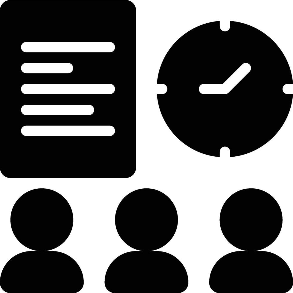 Meeting Minutes, Notes, Meeting Glyph Solid Icon vector