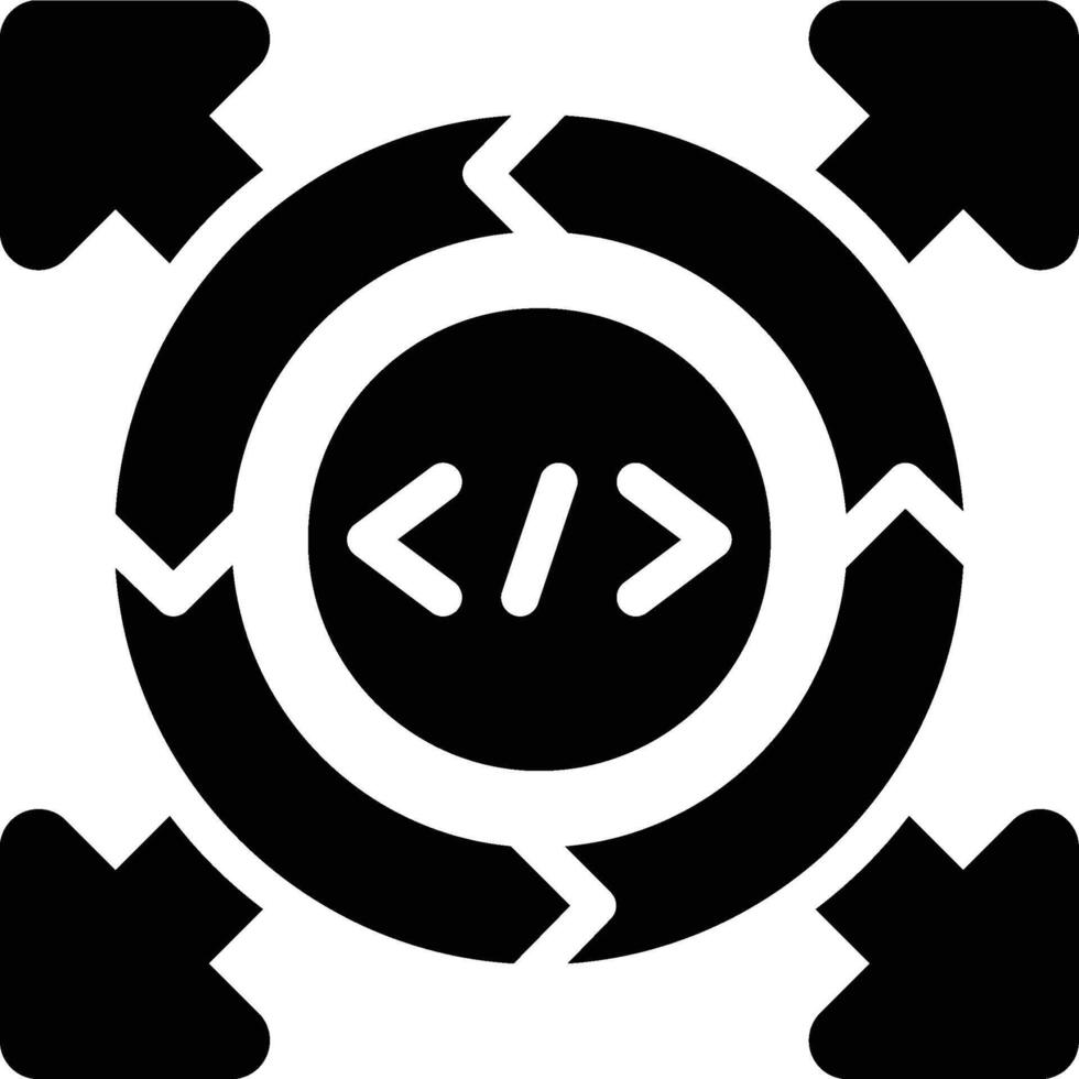 Continuous Deployment, Continuous Delivery, Continuous Glyph Solid Icon vector