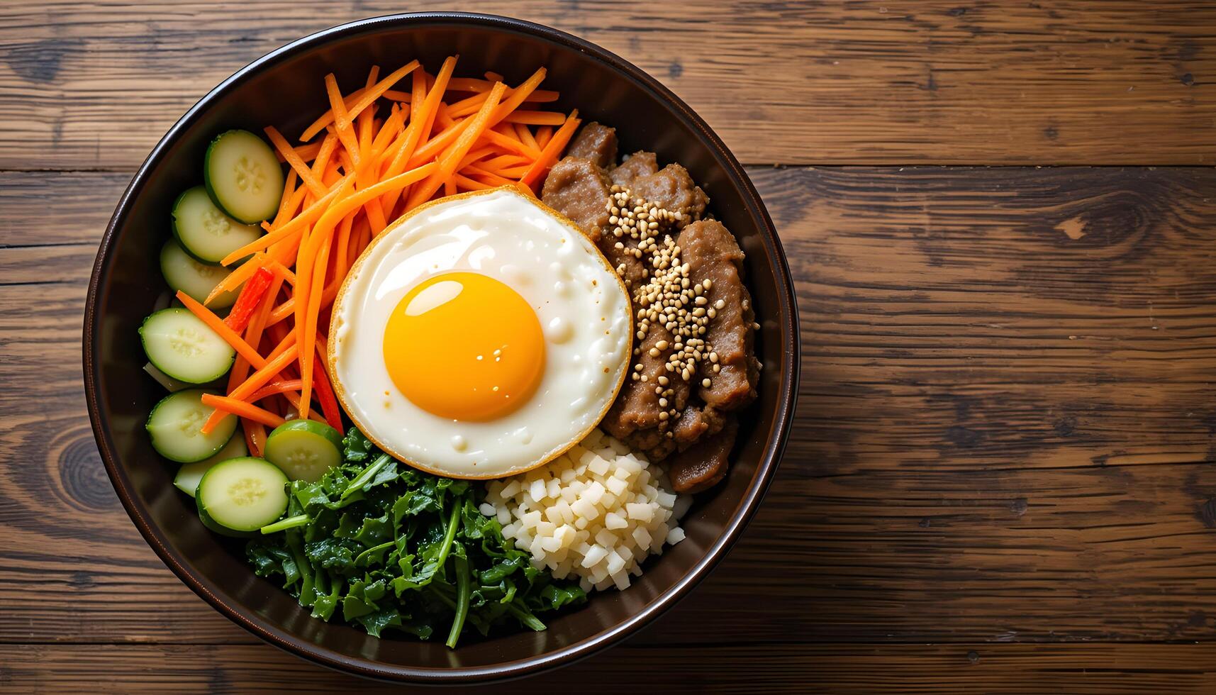 Nutrient-Packed Bowl Featuring Sunny-Side-Up Egg, Noodles, and Veggies, Ideal for Meal Planning photo