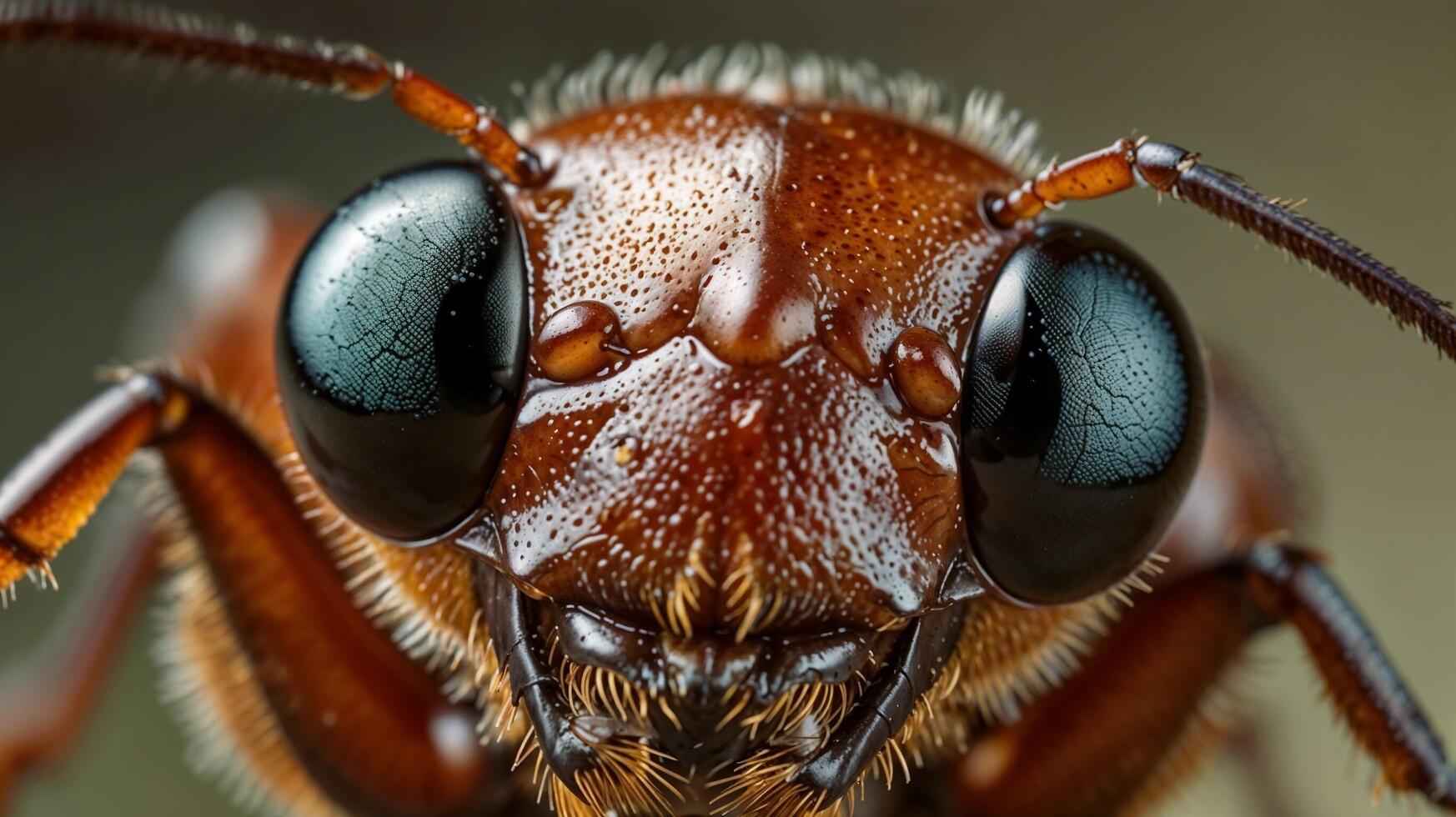 A close up of a close up of a bug's face photo
