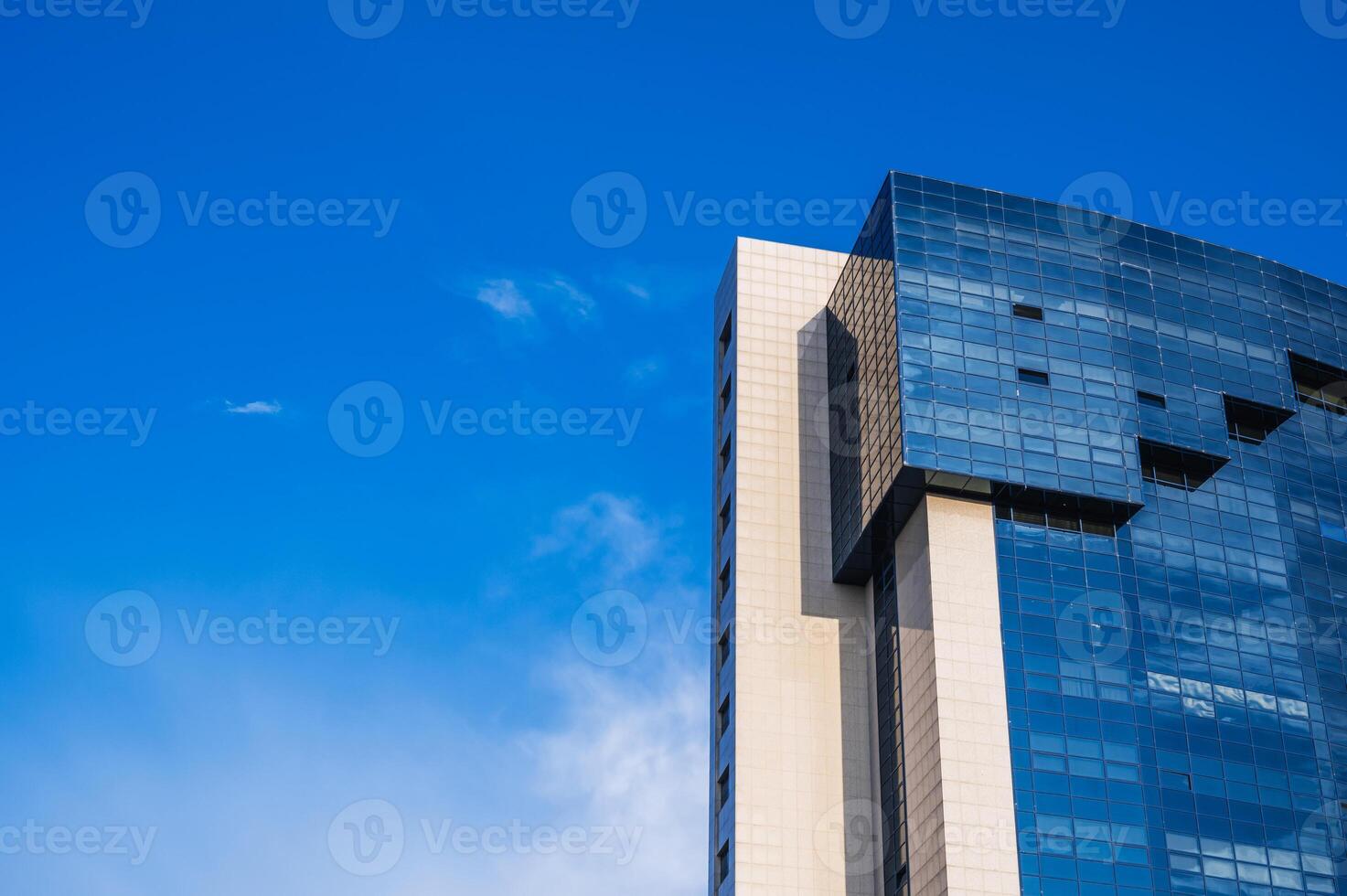 Part of the facade of a modern futuristic building photo