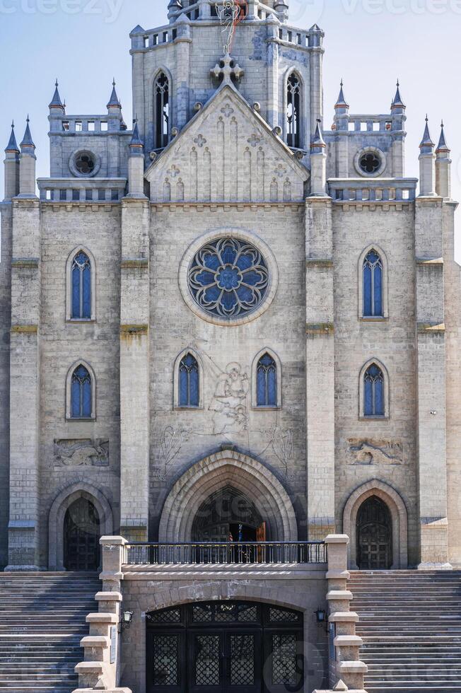 exterior of Cathedral of Sacred Heart of Jesus. Ancient Roman Catholic Church in Tashkent in Uzbekistan photo
