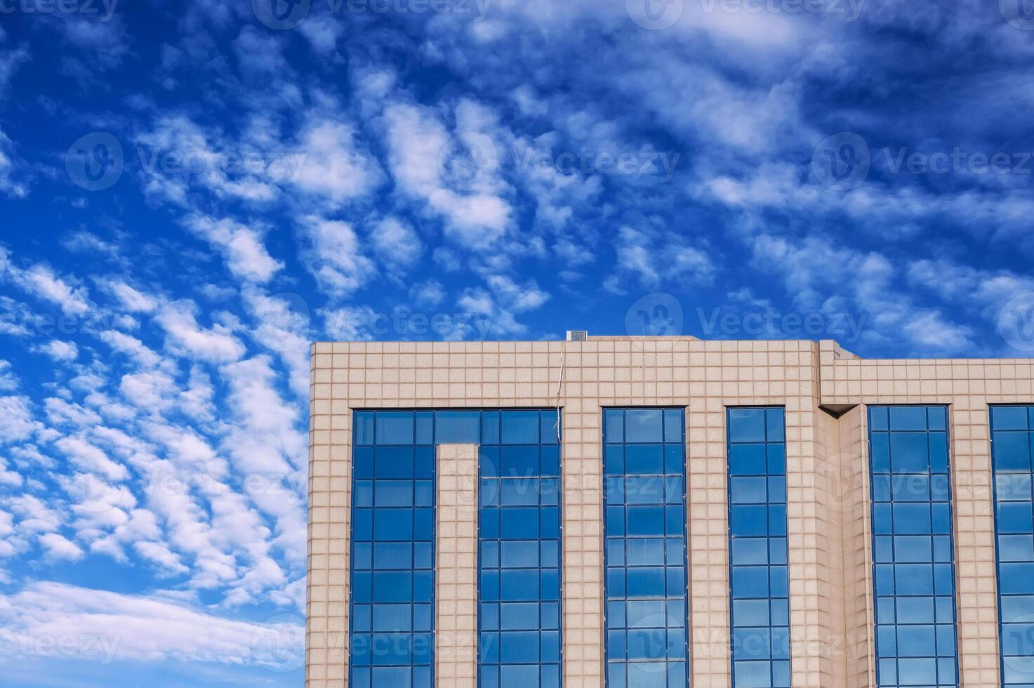 An abstract fragment of the facade of a modern office building photo