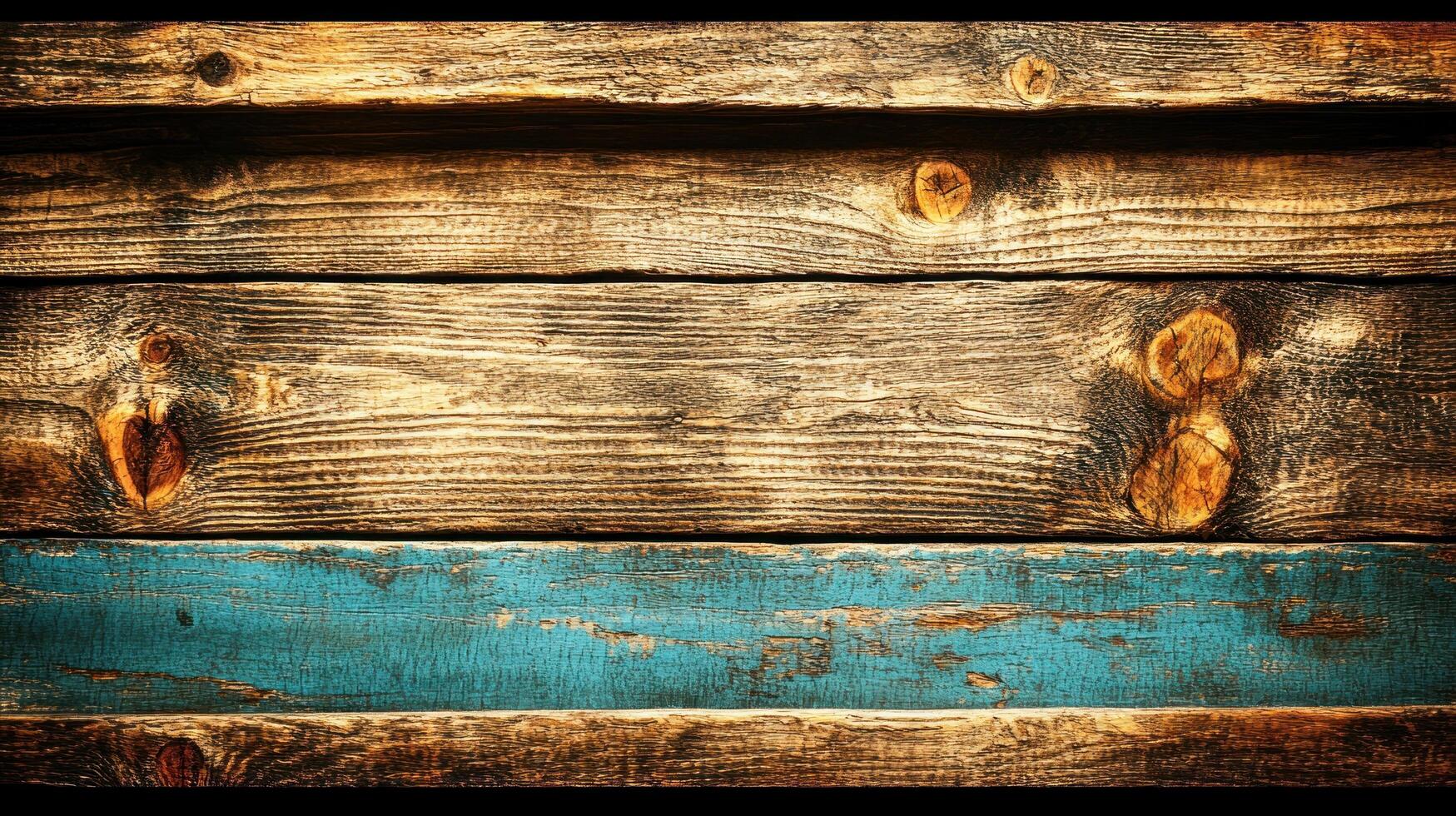 Rustic Wooden Background Texture with Teal Accents photo