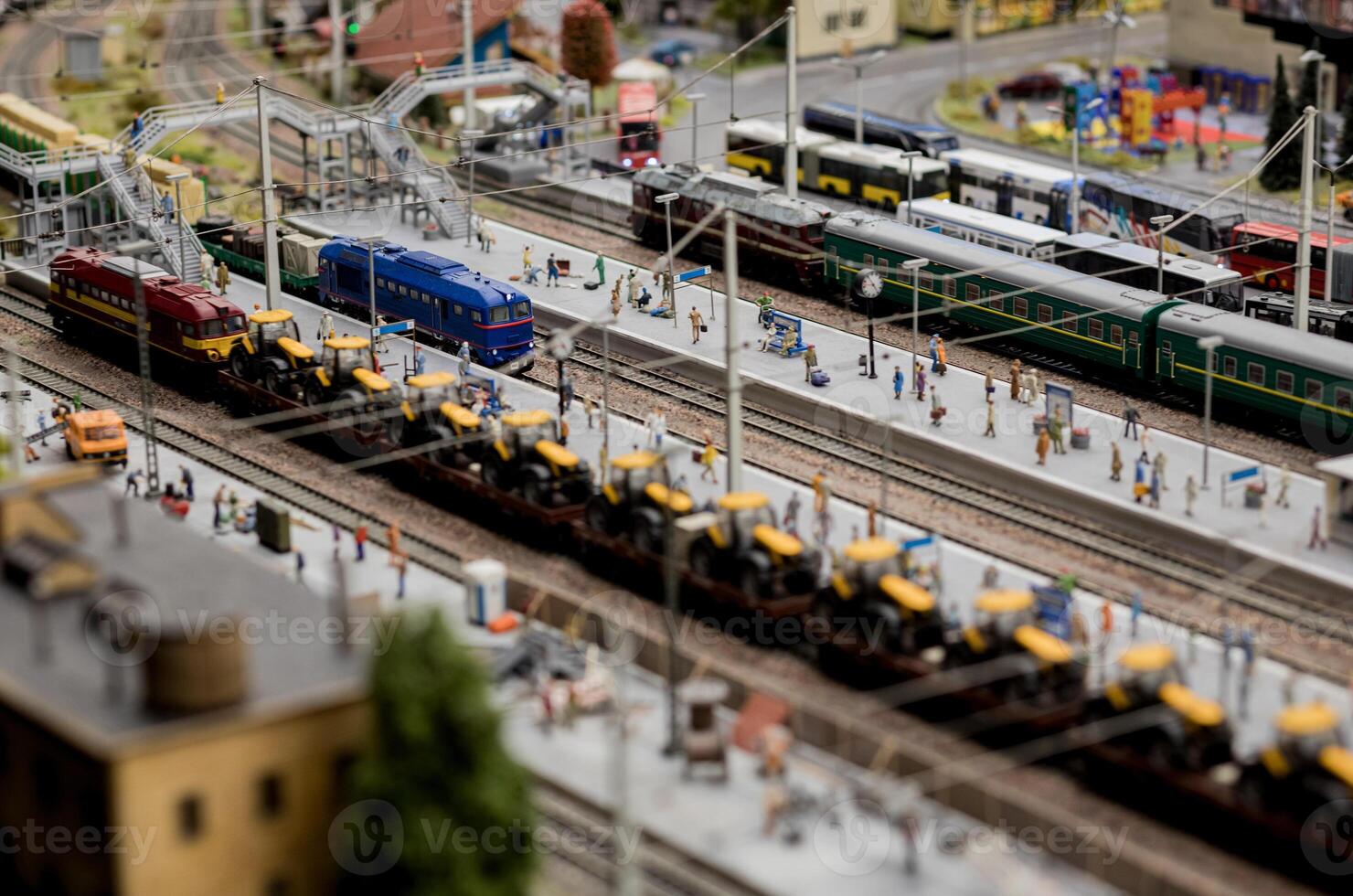 miniature model railroad station photo
