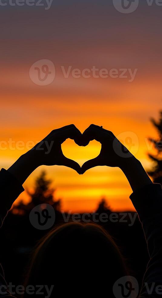 A person making a heart shape with their hands photo