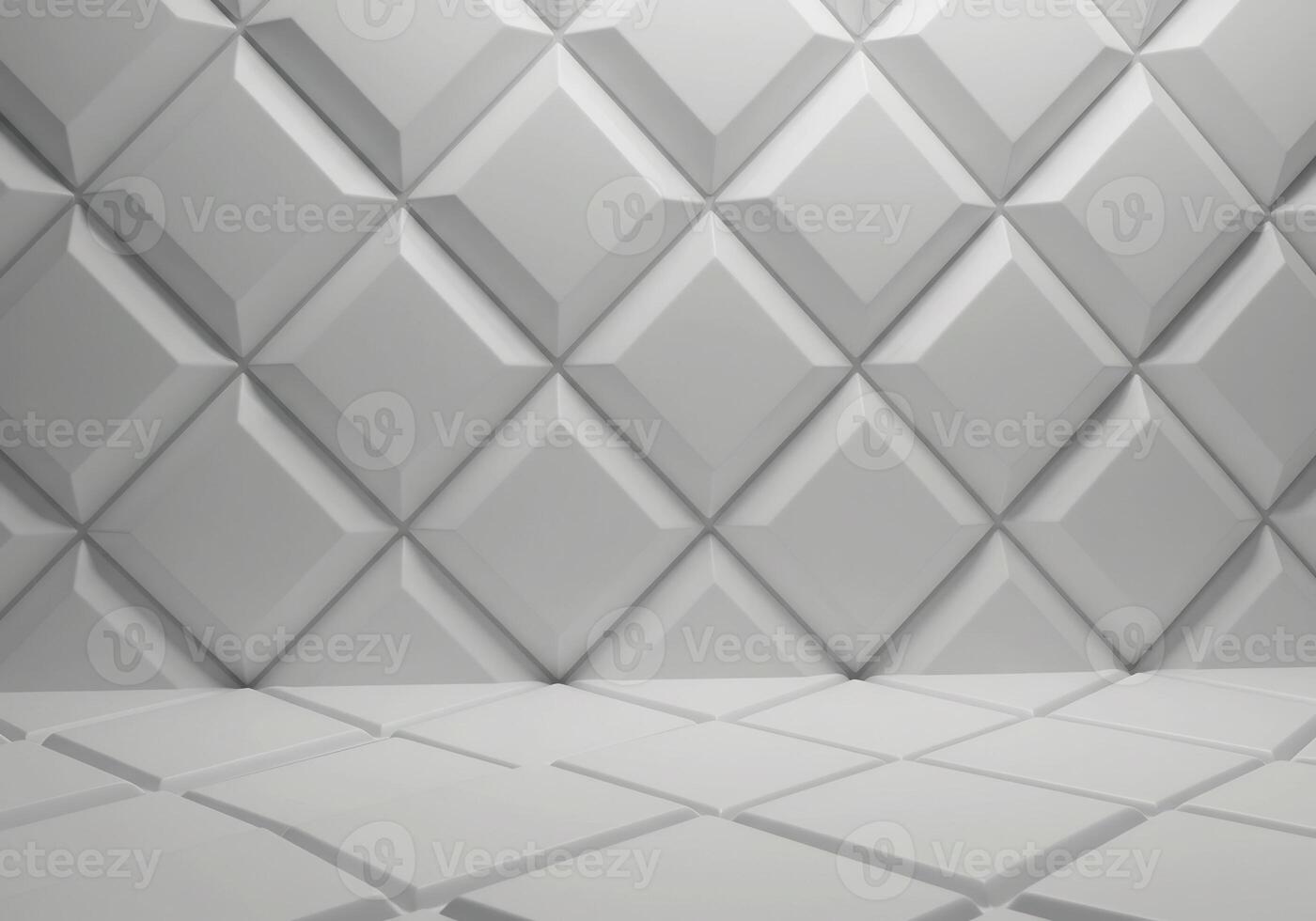 3d rendering of a white wall with geometric shapes photo