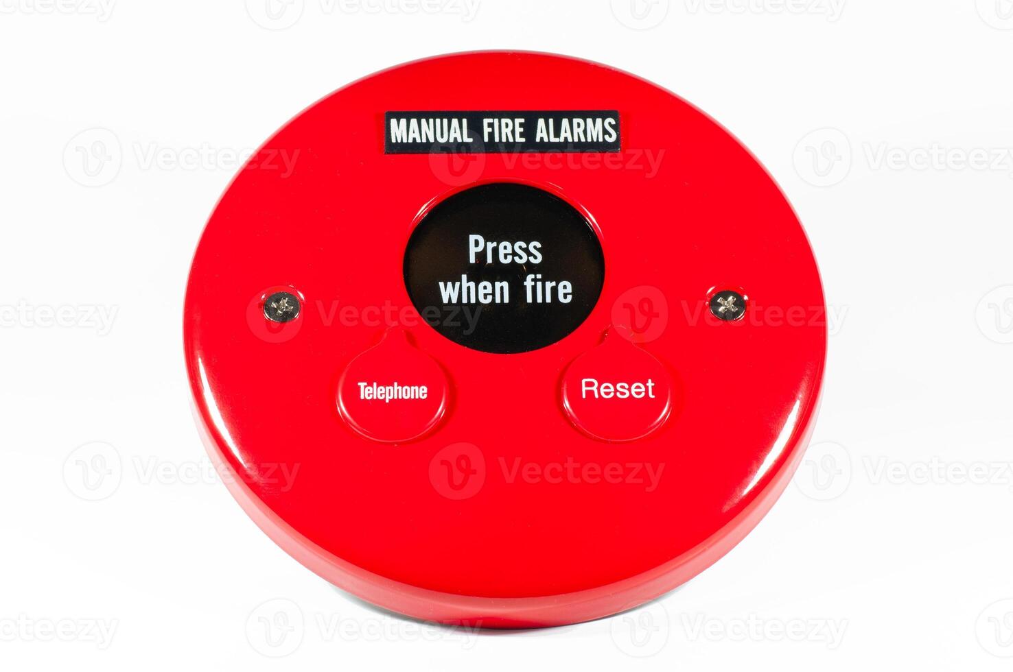 Manual fire alarm button for emergency situations in public buildings photo