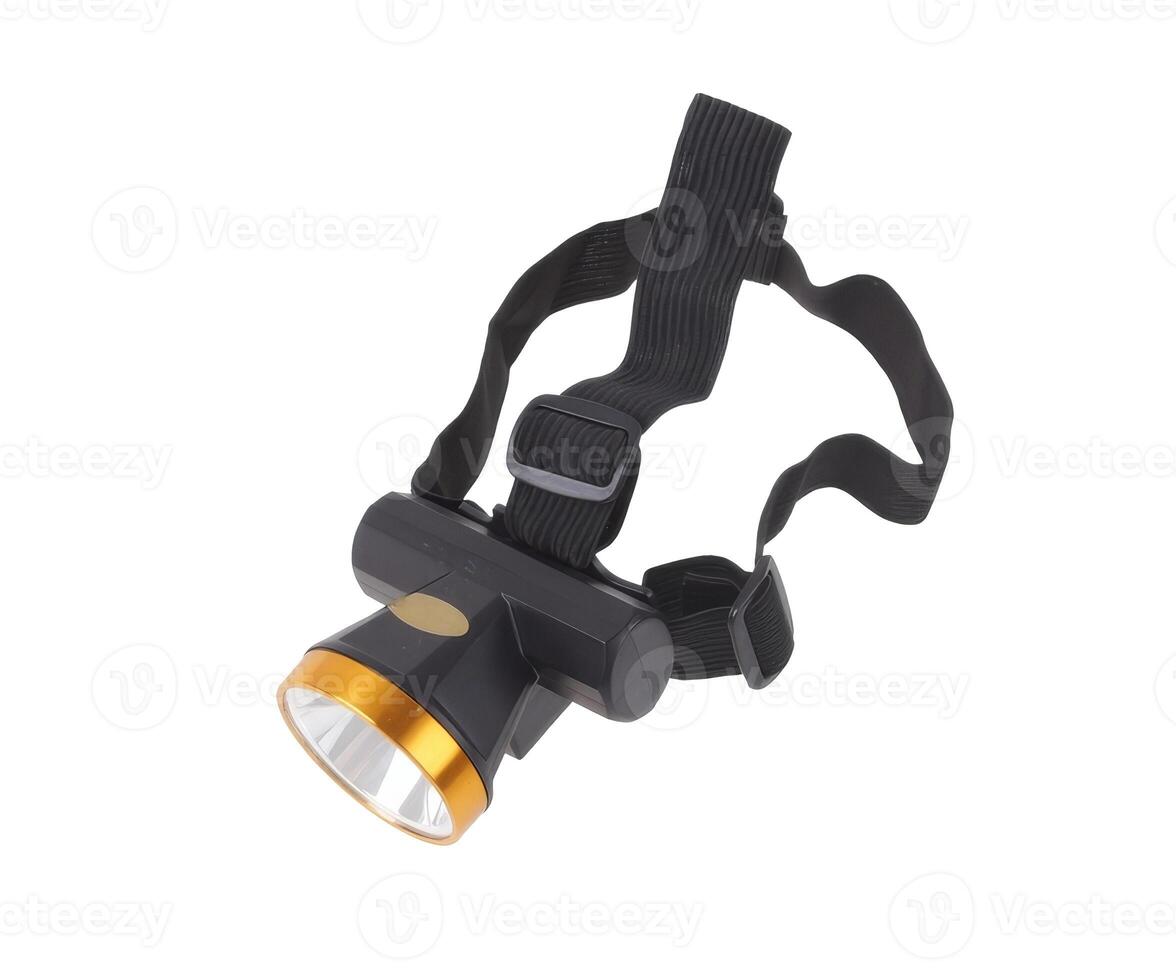 New LED headlamp isolated on white background photo