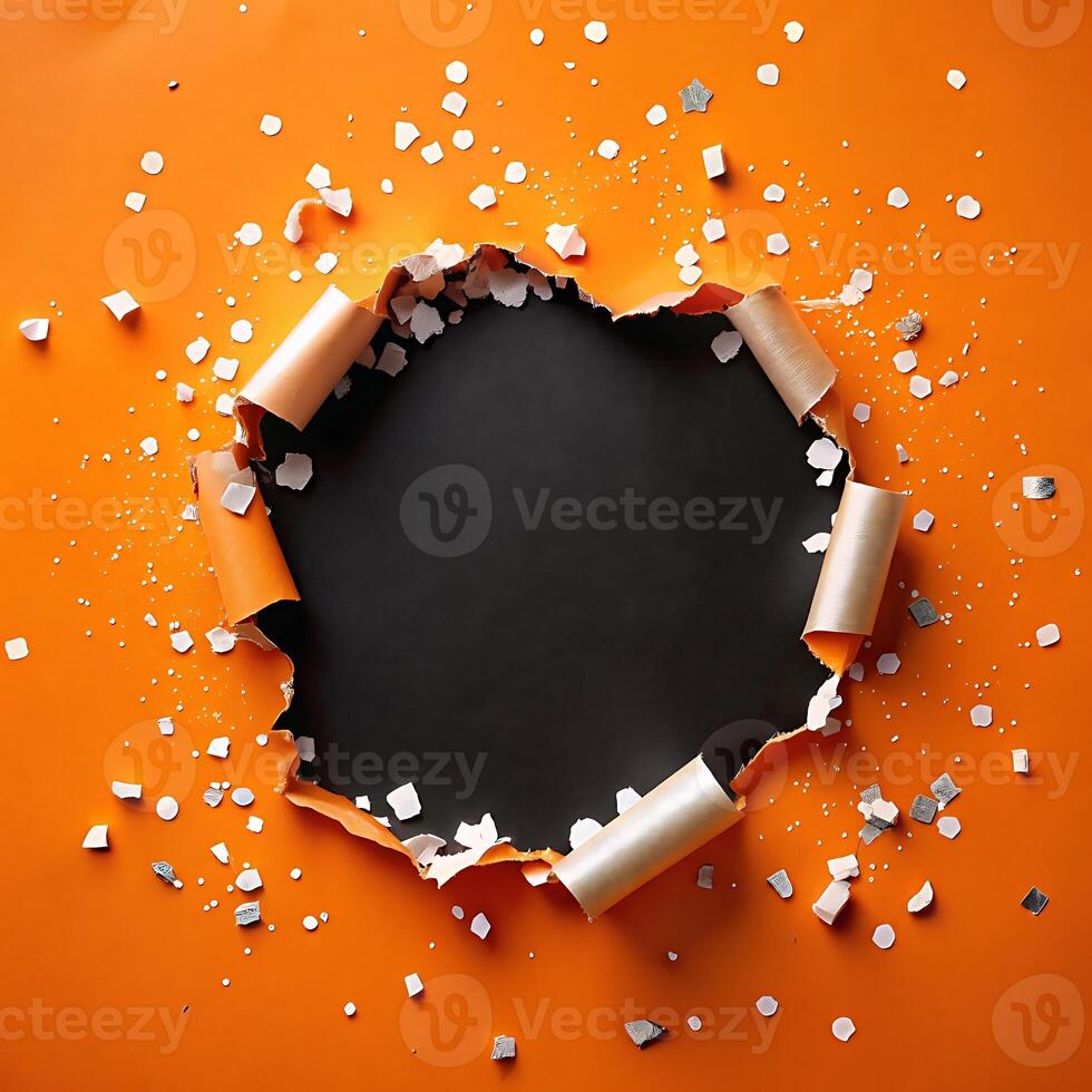 Torn paper background with copy space for business announcement photo