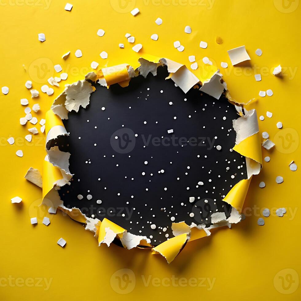 A Black Torn Paper Effect for Business Presentation photo