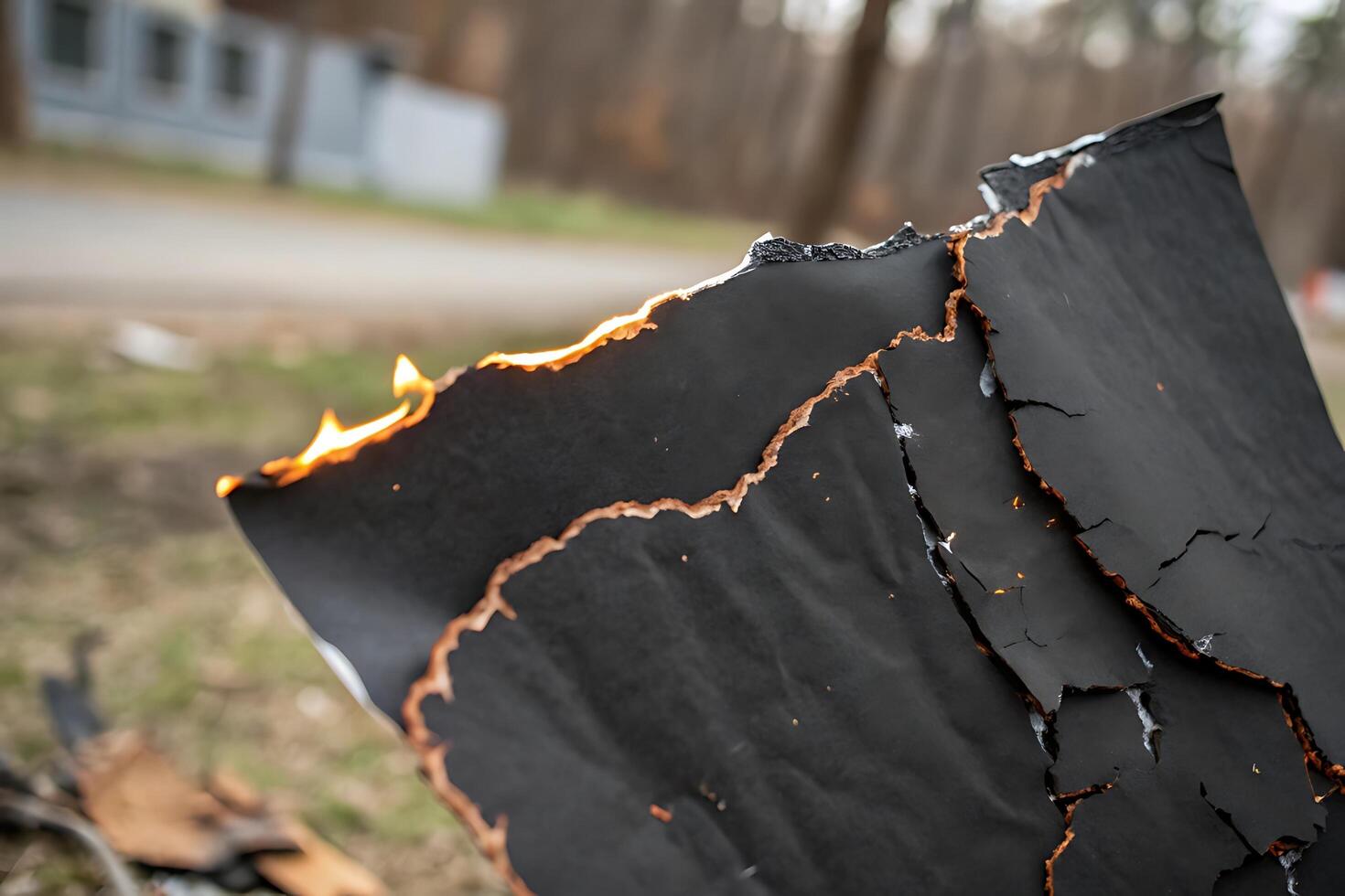 a burning black document for business use photo