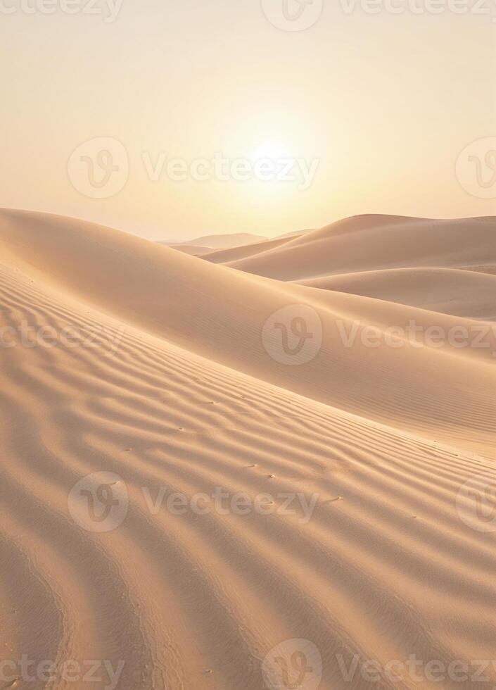 the sun is setting over the sand dunes in the desert. Sunset over Sahara Desert Dunes photo
