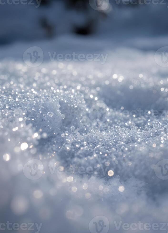 fresh fallen snow ice with crystals visible. Sparkling Snow Crystals photo