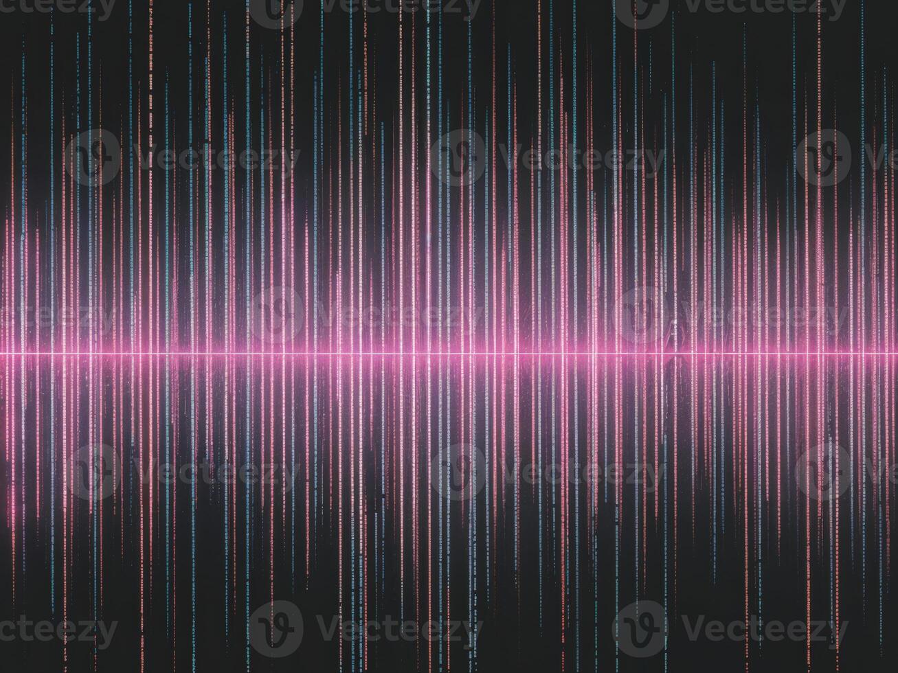 a pink and blue sound wave pattern. Pink Audio Waveform photo