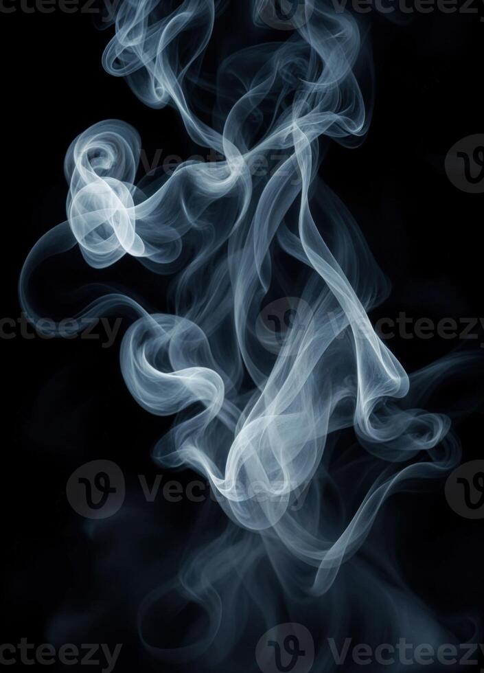 Abstract smoke moves on a black background. Design element. Abstract texture. Abstract Smoke Swirls photo