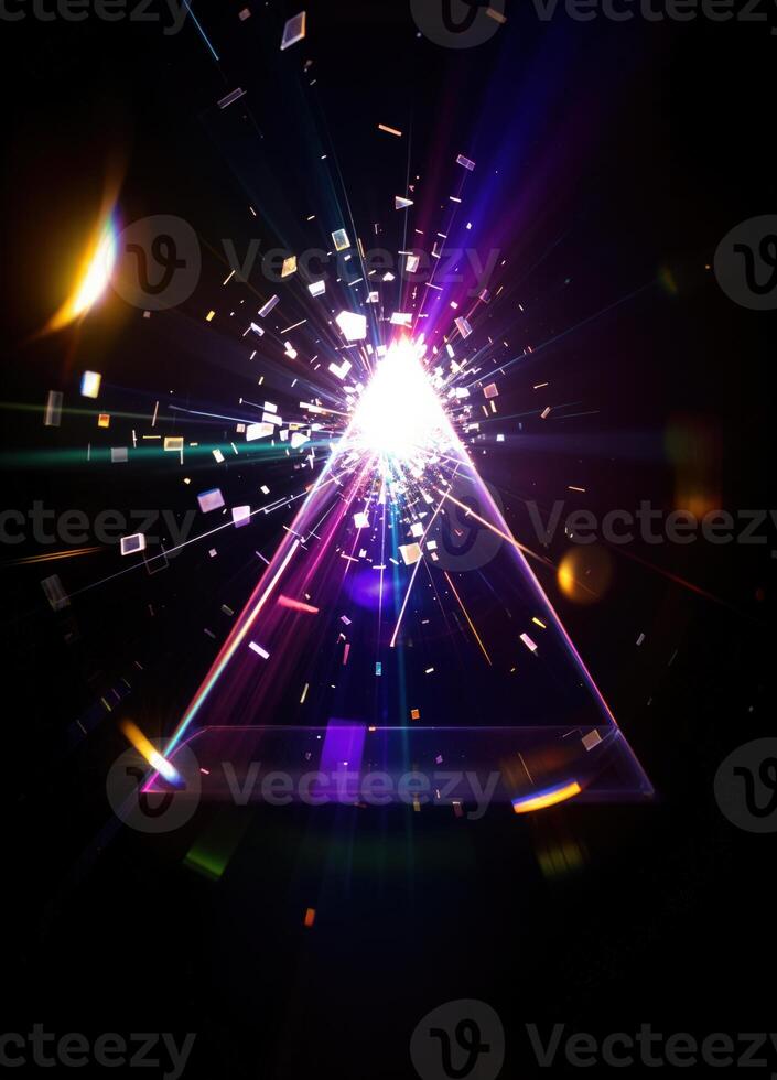 Abstract background with light rays and lens flare effect. Illustration. Prismatic Explosion photo