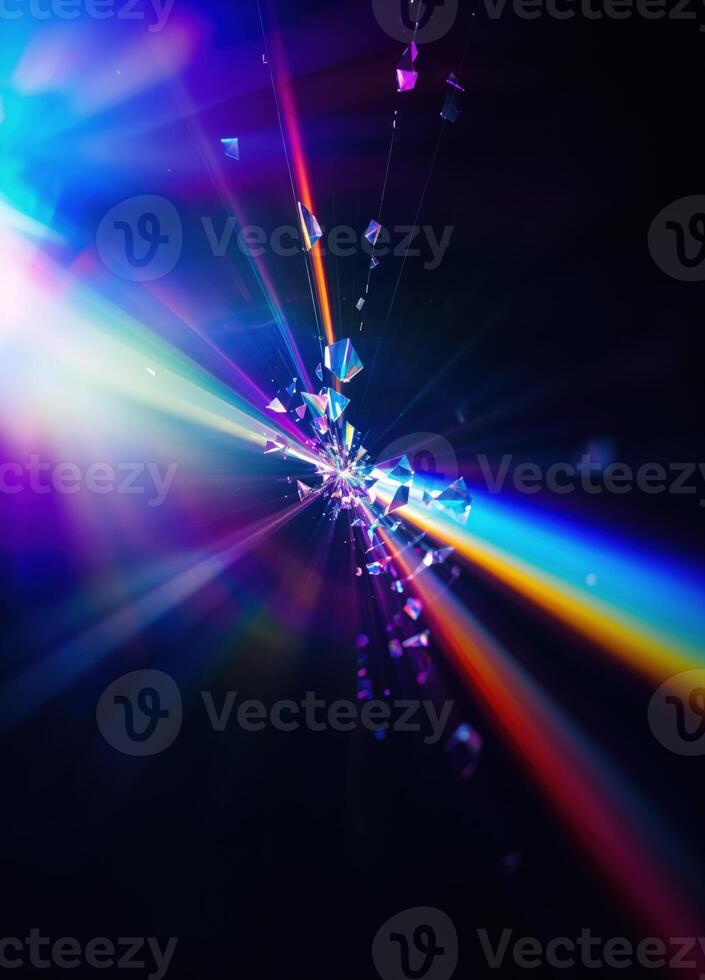 abstract background with colorful rays of light and bokeh effect. Shattered Prism photo