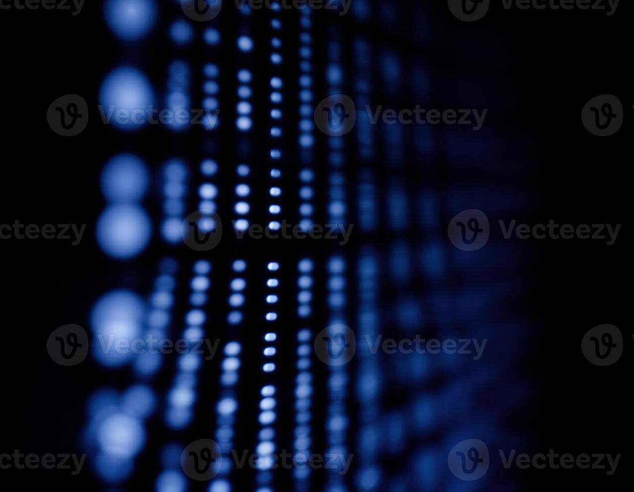 blue binary code on a black background, computer generated abstract background, close up. Blue Matrix Lights photo