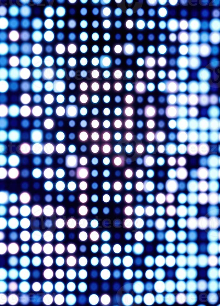 abstract background with bokeh defocused lights and shadow. Blue and Purple LED Light Matrix photo