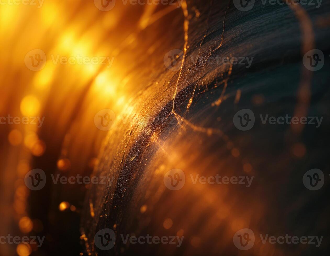 abstract background with bokeh defocused lights and rays of light. Golden Texture photo