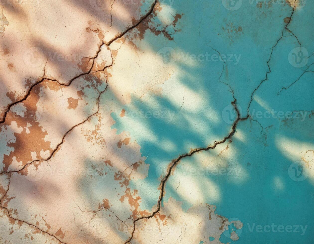 abstract background of cracked concrete wall with shadow of tree leaves. Cracked Wall Texture photo