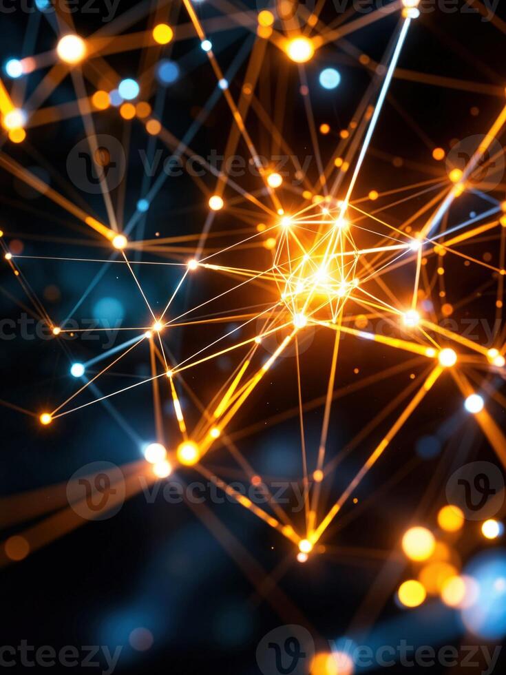 Abstract background with connecting dots and lines. Connection structure. 3d rendering. Abstract Network Connection photo