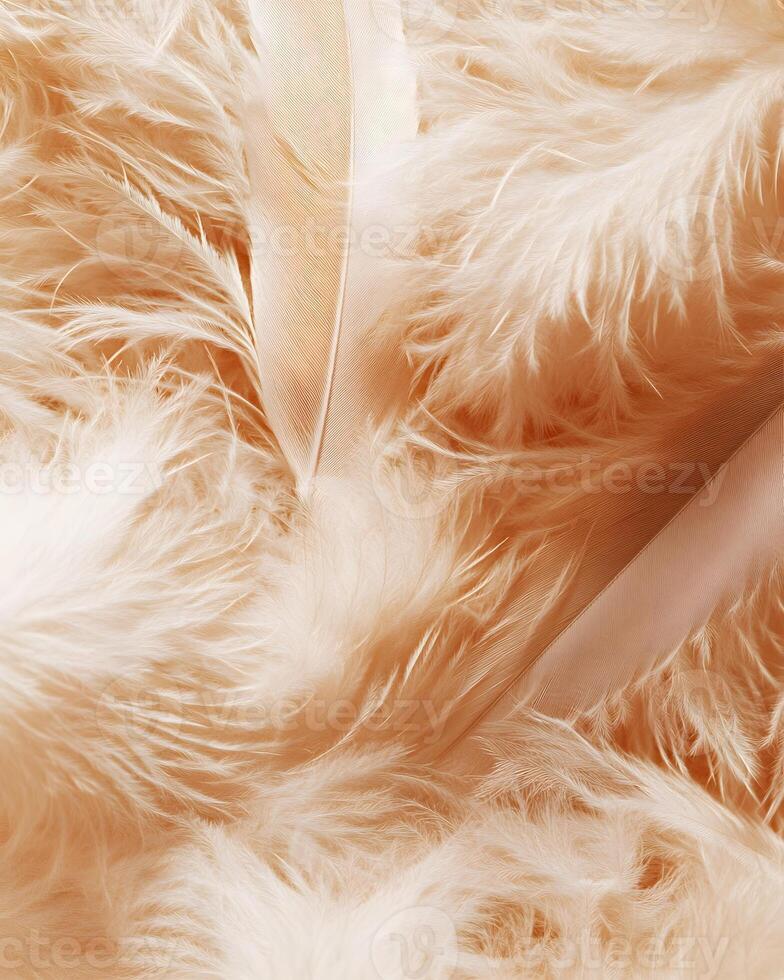 A close-up of soft, fluffy fabric with delicate ribbons, suggesting a luxurious texture. photo