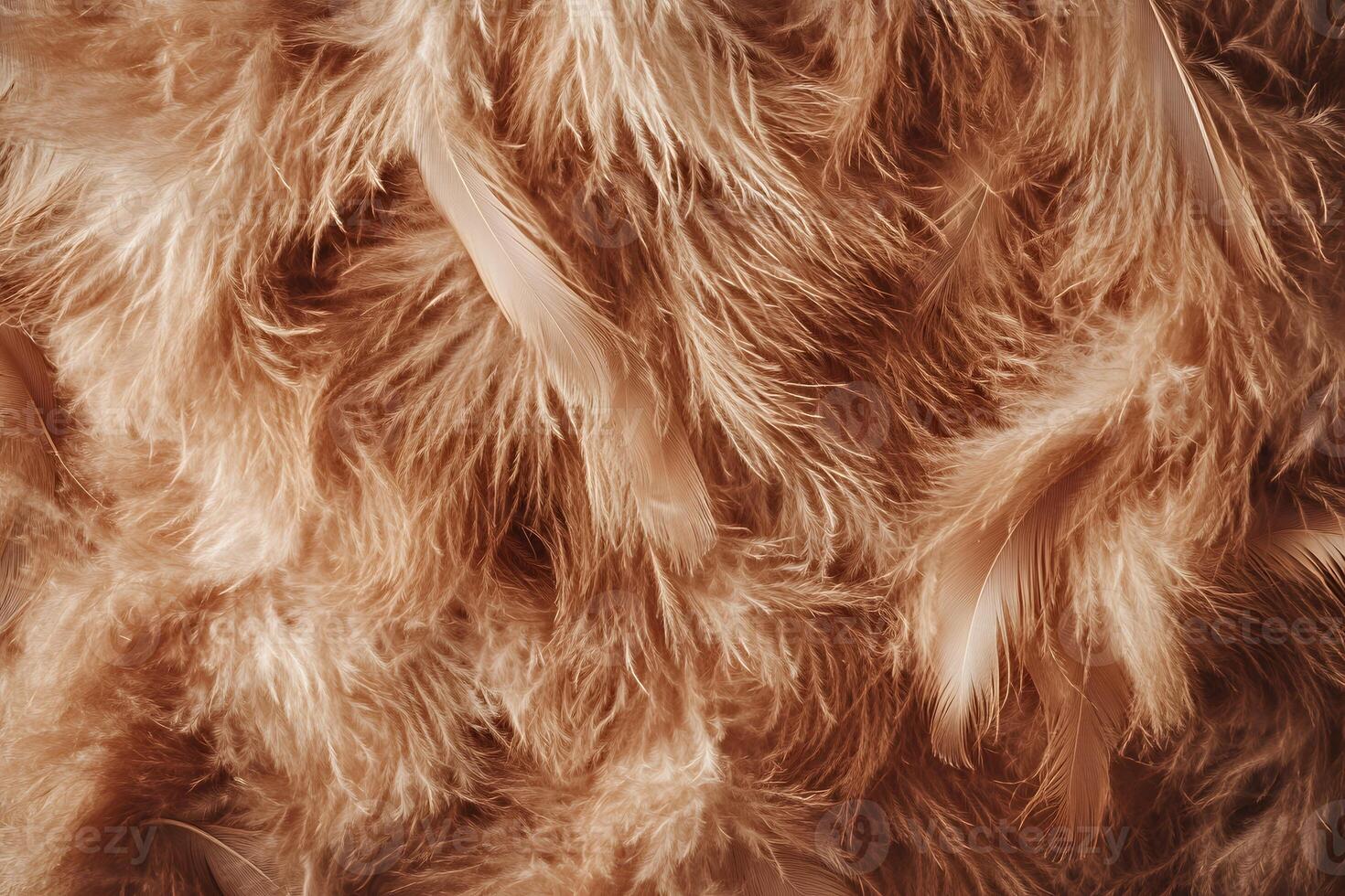A close-up of soft, fluffy fabric with a warm, beige hue. photo