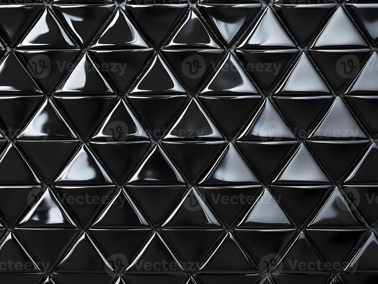 Black Ceramic Glossy Triangular Tile Mosaic photo