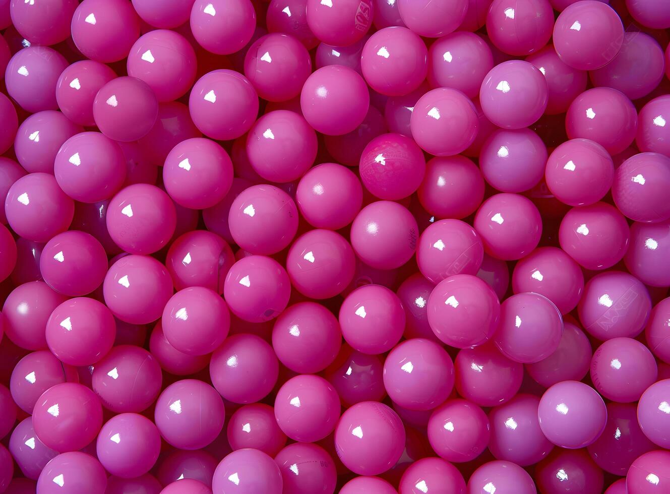 Overhead View of Pink Plastic Balls photo