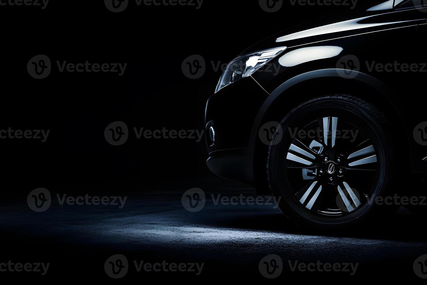 Black SUV Front End and Wheel Detail photo