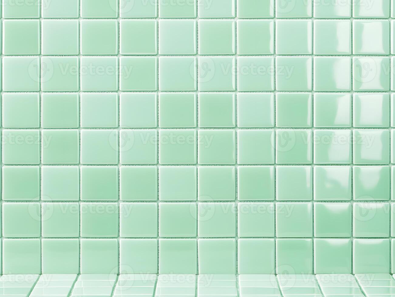 Light Green Square Tile Wall and Floor Background photo