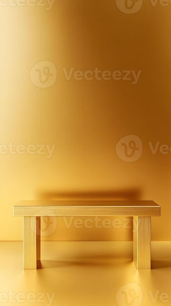 Gold Table Against Gold Background photo