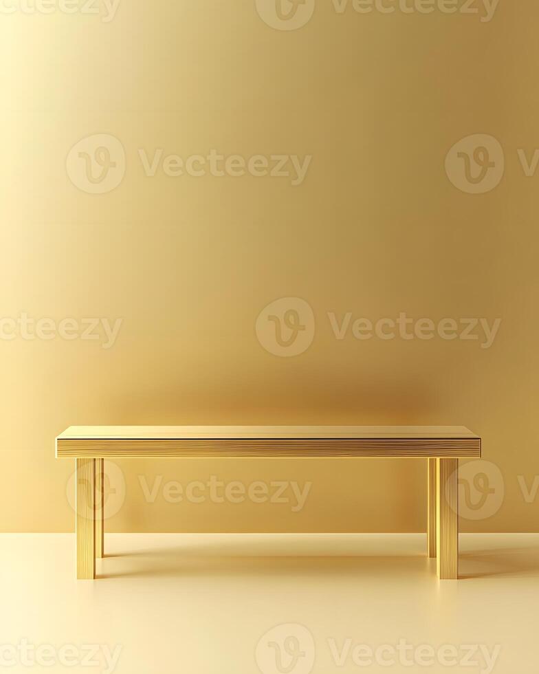 Golden Table Against Gold Wall photo