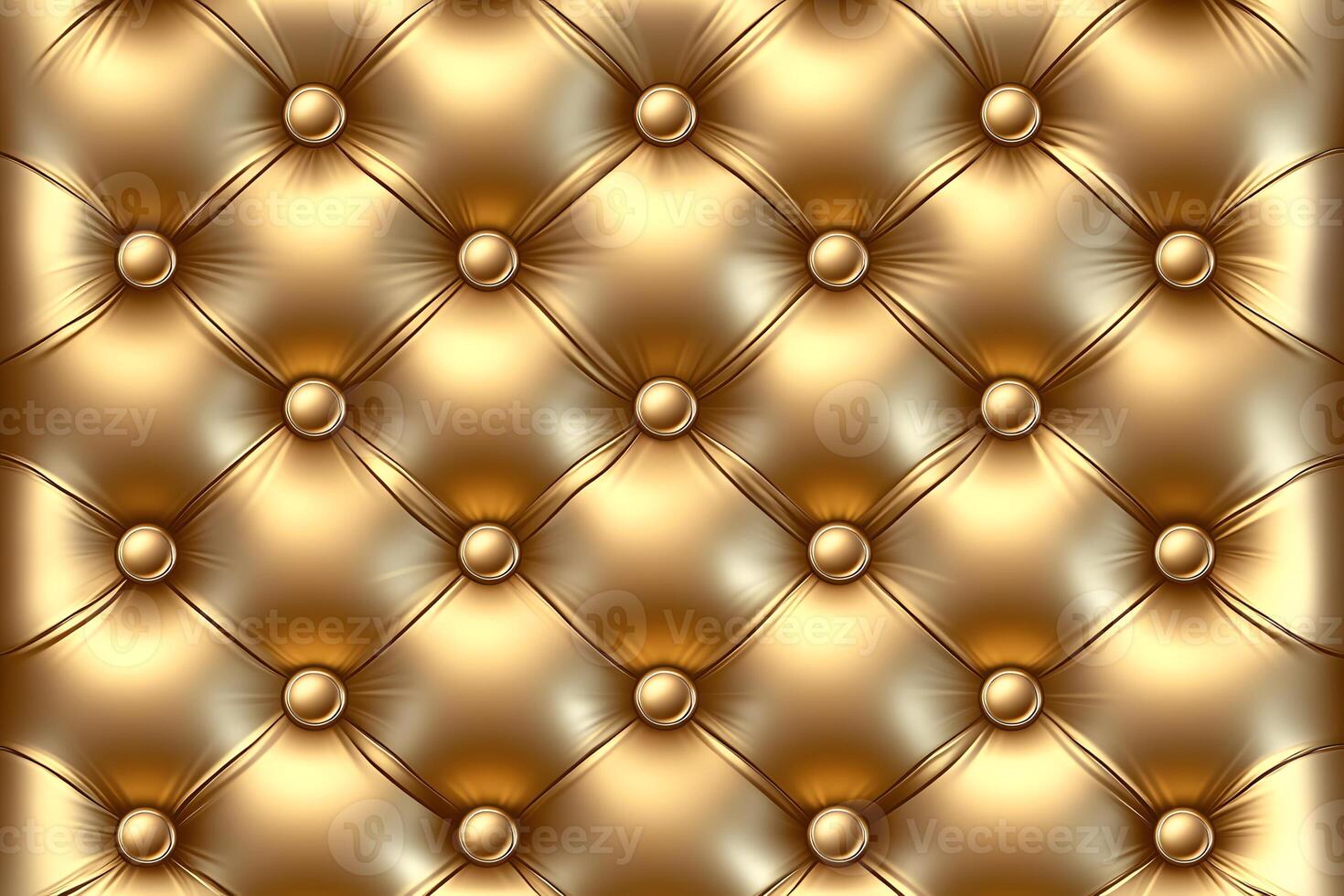Gold Tufted Leather Texture with Circular Buttons photo