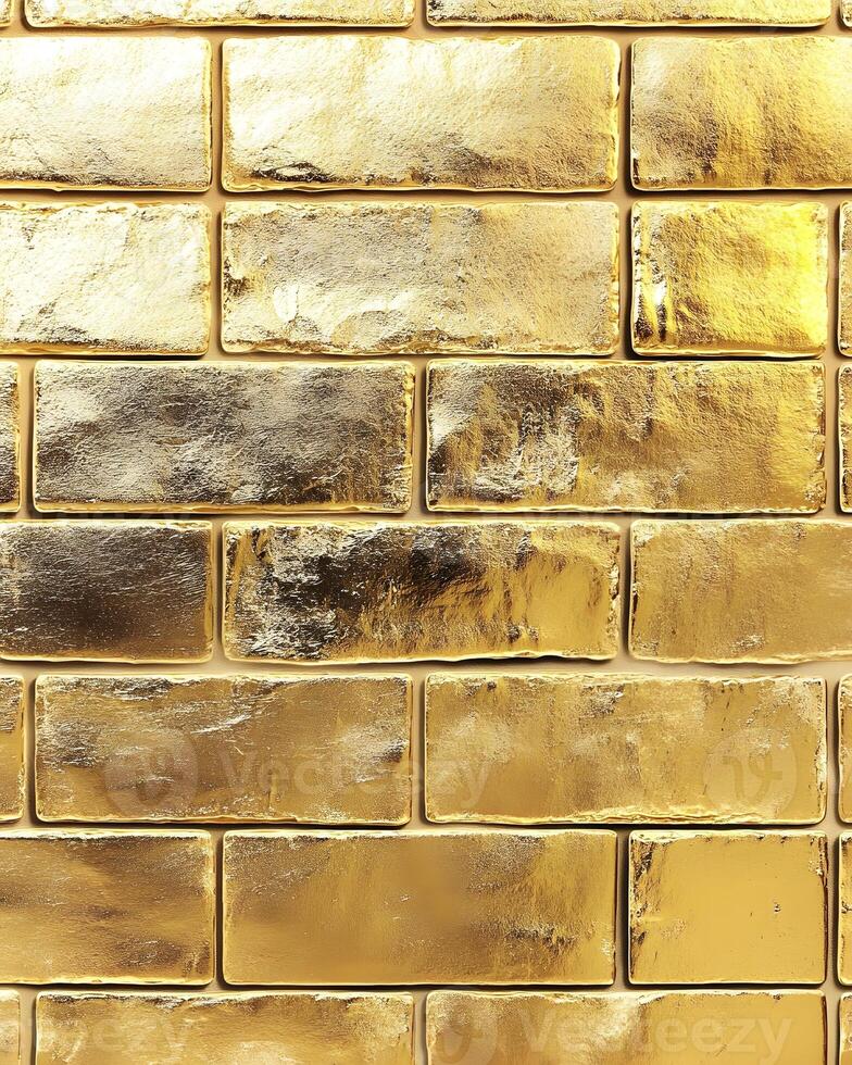 Gold-toned Rectangular Brick Wall photo
