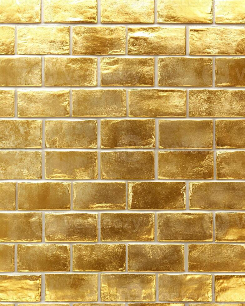 Gold-Toned Rectangular Tile Wall photo