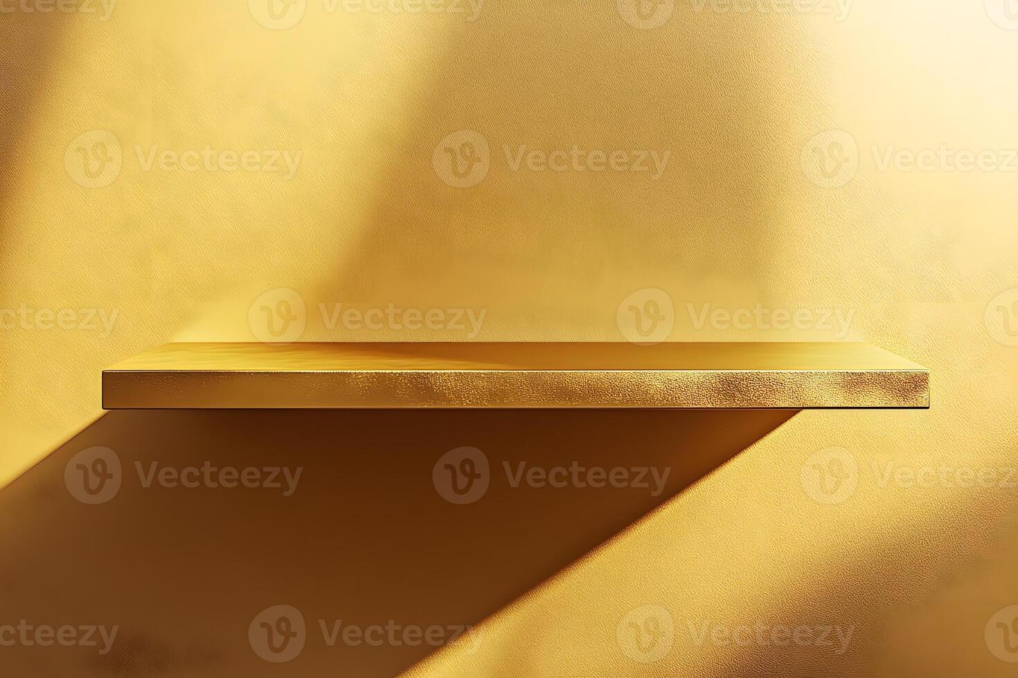 Gold Shelf on Gold Wall with Shadow photo