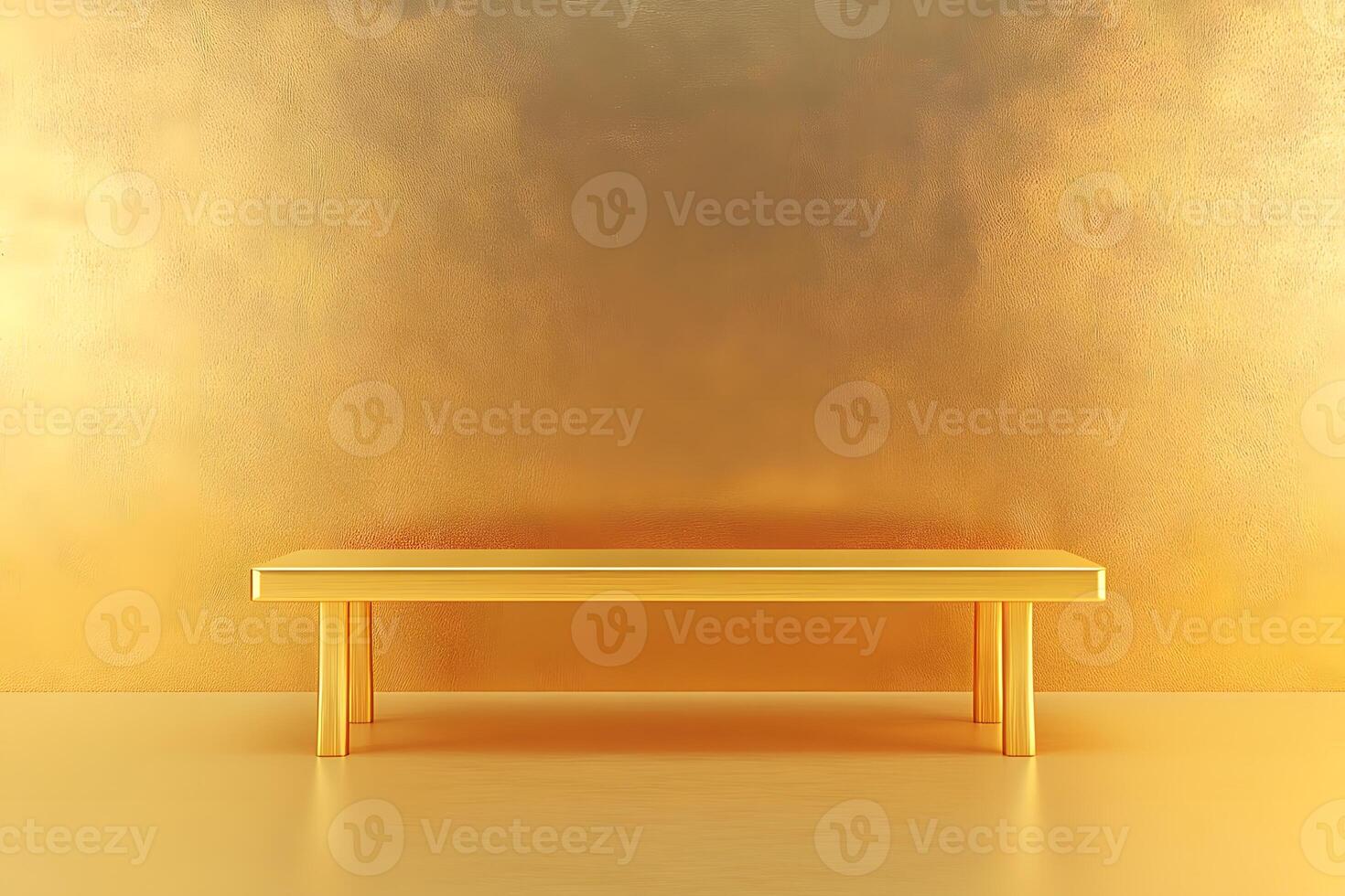 Gold Table and Textured Gold Wall photo