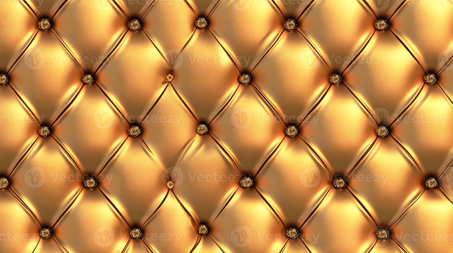 Gold Tufted Upholstery with Gold Button Accents photo